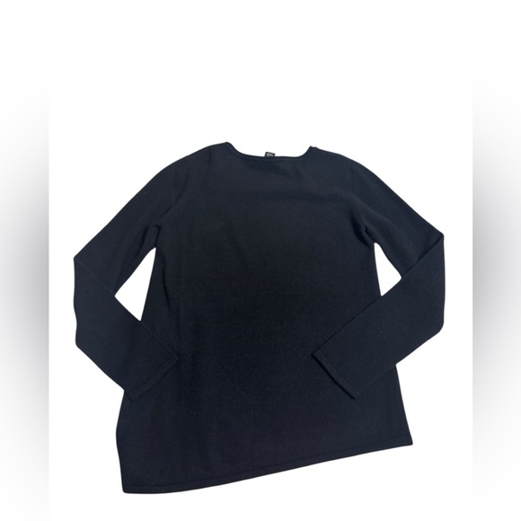 Philosophy By Republic 100% Cashmere Asymmetrical Black Pullover Large - Picture 11 of 11